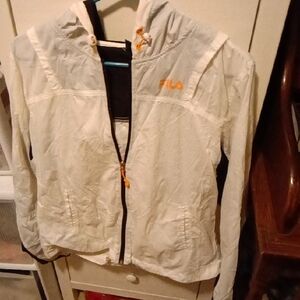 Fila Kids White Jacket with Orange Accents